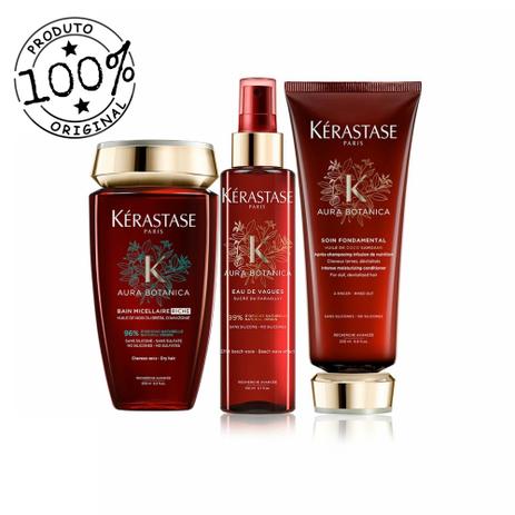 Kit Kérastase Aura Botanica Shampoo Riche + Condicionador + Leave-in Eau de Vagues (03 produtos) Menor preço em Kit Kérastase Aura Botanica Shampoo Riche + Condicionador + Leave-in Eau de Vagues (03 produtos)