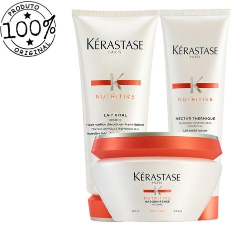 Kit Kérastase Nutritive Shampoo Bain Satin 1 + Masquintense Cabelos Grossos + Nectar Thermique Menor preço em Kit Kérastase Nutritive Shampoo Bain Satin 1 + Masquintense Cabelos Grossos + Nectar Thermique