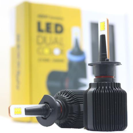Kit Lâmpada H1 Dual Color Led 12v 25w 3150k Luz Amarela / 6000k Luz Branca 8000 Lumens Shocklight Menor preço em Kit Lâmpada H1 Dual Color Led 12v 25w 3150k Luz Amarela / 6000k Luz Branca 8000 Lumens Shocklight