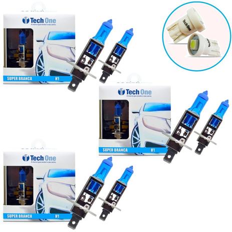 Kit Lampada H1 H1 H1 Super Branca 8500k Tipo Xenon + Pingo Led - Techone Menor preço em Kit Lampada H1 H1 H1 Super Branca 8500k Tipo Xenon + Pingo Led - Techone