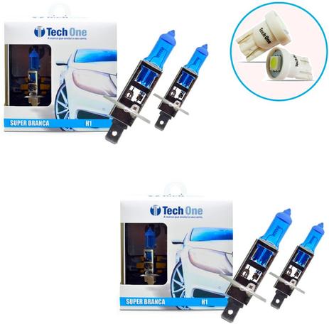 Kit Lampada H1 H1 Super Branca 8500k Tipo Xenon + Pingo Led - Techone Menor preço em Kit Lampada H1 H1 Super Branca 8500k Tipo Xenon + Pingo Led - Techone