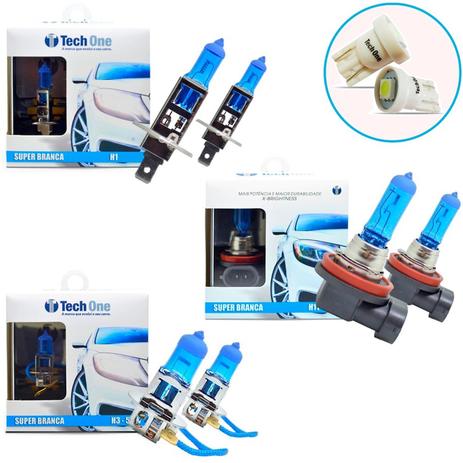 Kit Lampada H1 H3 H11 Super Branca 8500k Tipo Xenon + Pingo Led - Techone é boa?