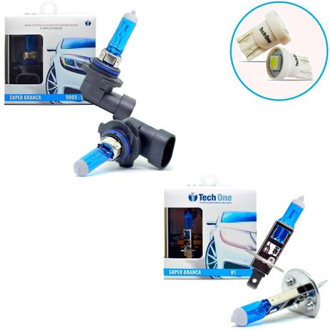 Kit Lampada H1 HB3 Super Branca 6000k Tipo Xenon + Pingo Led - Techone Menor preço em Kit Lampada H1 HB3 Super Branca 6000k Tipo Xenon + Pingo Led - Techone