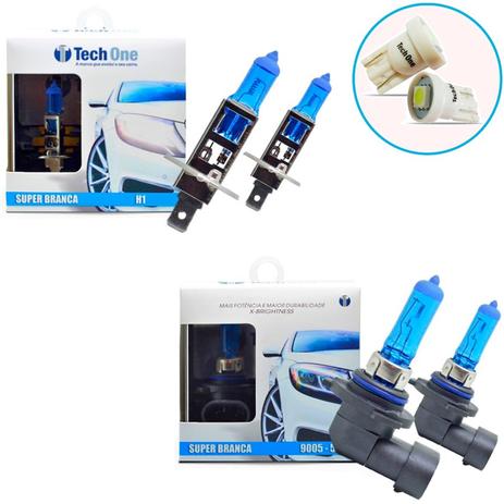Kit Lampada H1 HB3 Super Branca 8500k Tipo Xenon + Pingo Led - Techone Menor preço em Kit Lampada H1 HB3 Super Branca 8500k Tipo Xenon + Pingo Led - Techone