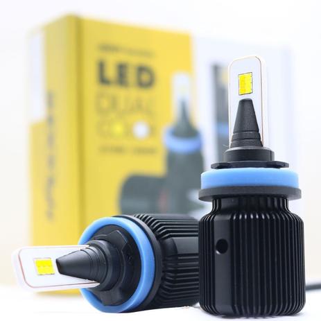 Kit Lâmpada H11 Dual Color Led 12v 25w 3150k Luz Amarela / 6000k Luz Branca 8000 Lumens Shocklight Menor preço em Kit Lâmpada H11 Dual Color Led 12v 25w 3150k Luz Amarela / 6000k Luz Branca 8000 Lumens Shocklight