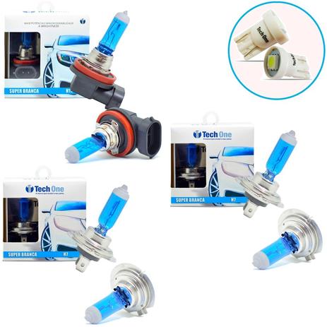 Kit Lampada H7 H7 H11 Super Branca 6000k Tipo Xenon + Pingo Led - Techone Menor preço em Kit Lampada H7 H7 H11 Super Branca 6000k Tipo Xenon + Pingo Led - Techone