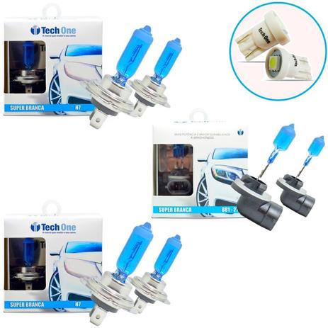 Kit Lampada H7 H7 H27 Super Branca 8500k Tipo Xenon + Pingo Led - Techone Menor preço em Kit Lampada H7 H7 H27 Super Branca 8500k Tipo Xenon + Pingo Led - Techone