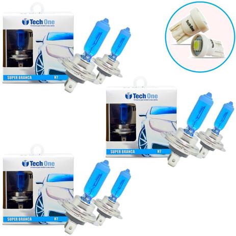 Kit Lampada H7 H7 H7 Super Branca 8500k Tipo Xenon + Pingo Led - Techone Menor preço em Kit Lampada H7 H7 H7 Super Branca 8500k Tipo Xenon + Pingo Led - Techone