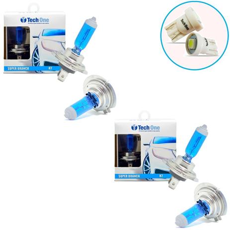 Kit Lampada H7 H7 Super Branca 6000k Tipo Xenon + Pingo Led - Techone Menor preço em Kit Lampada H7 H7 Super Branca 6000k Tipo Xenon + Pingo Led - Techone