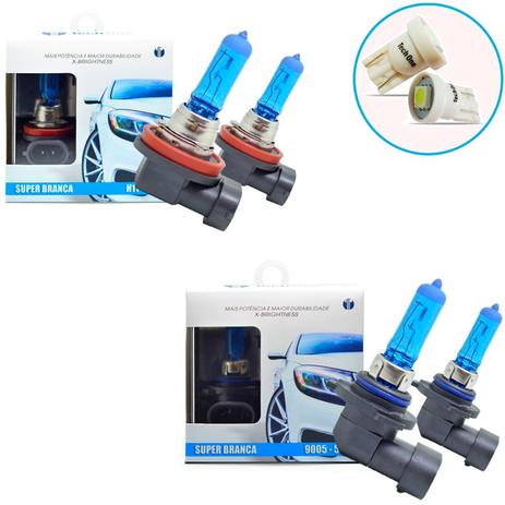 Kit Lampada HB3 H11 Super Branca 8500k Tipo Xenon + Pingo Led - Techone Menor preço em Kit Lampada HB3 H11 Super Branca 8500k Tipo Xenon + Pingo Led - Techone