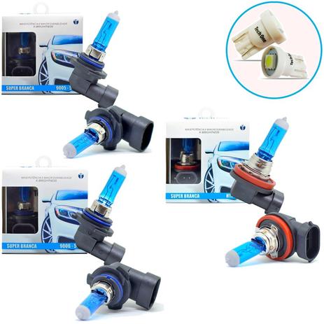 Kit Lampada HB3 HB4 H11 Super Branca 6000k Tipo Xenon + Pingo Led - Techone Menor preço em Kit Lampada HB3 HB4 H11 Super Branca 6000k Tipo Xenon + Pingo Led - Techone