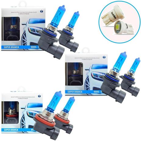 Kit Lampada HB3 HB4 H11 Super Branca 8500k Tipo Xenon + Pingo Led - Techone Menor preço em Kit Lampada HB3 HB4 H11 Super Branca 8500k Tipo Xenon + Pingo Led - Techone