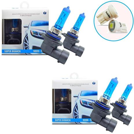 Kit Lampada HB3 HB4 Super Branca 8500k Tipo Xenon + Pingo Led - Techone Menor preço em Kit Lampada HB3 HB4 Super Branca 8500k Tipo Xenon + Pingo Led - Techone