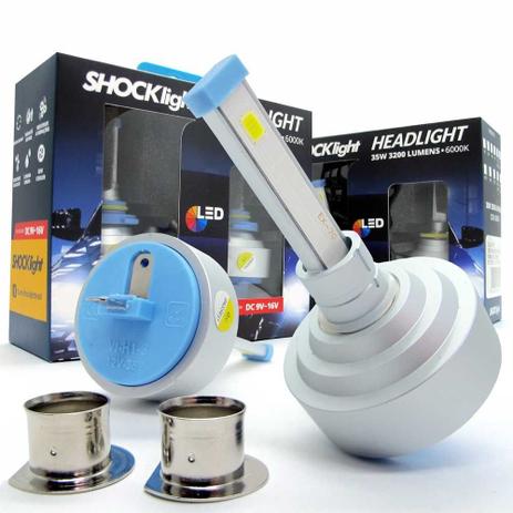 Kit Lâmpada Headlight Led H3 12V 35W 6000k 3200 Lúmens Shocklight Menor preço em Kit Lâmpada Headlight Led H3 12V 35W 6000k 3200 Lúmens Shocklight