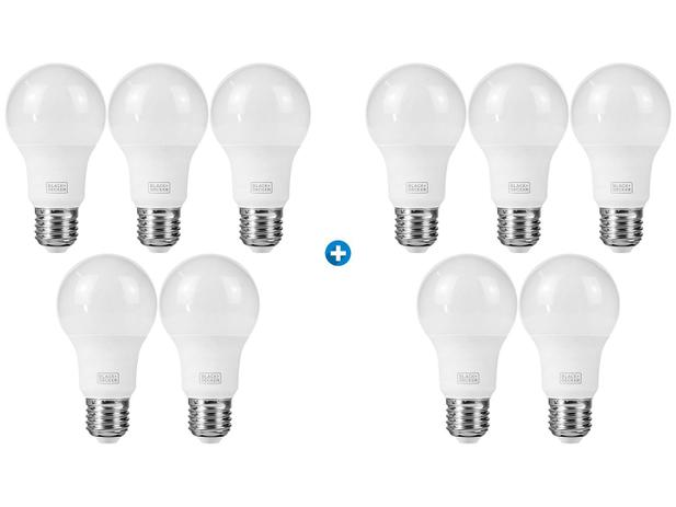 Kit Lâmpada LED 6W 6500K Branca Black + Decker - Bulbo 10 Unidades Menor preço em Kit Lâmpada LED 6W 6500K Branca Black + Decker - Bulbo 10 Unidades