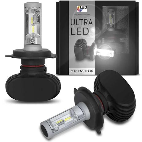 Kit Lampada Led Automotiva Ultra Led Encaixe H4 6000K - Shock light Menor preço em Kit Lampada Led Automotiva Ultra Led Encaixe H4 6000K - Shock light