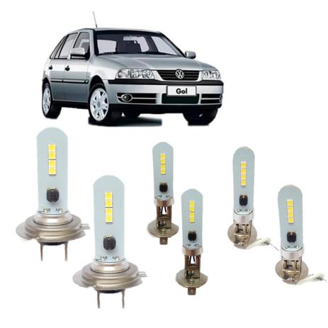 Kit Lampada Led Vw Gol G3 Farol Alto Baixo E Milha - Gm Menor preço em Kit Lampada Led Vw Gol G3 Farol Alto Baixo E Milha - Gm
