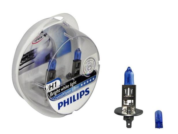 Kit Lâmpada Philips Crystal Vision Ultra H1 - Luz branca Menor preço em Kit Lâmpada Philips Crystal Vision Ultra H1 - Luz branca