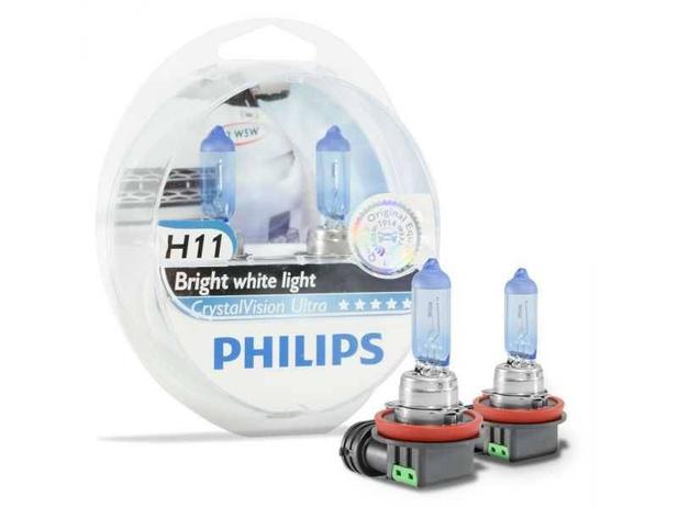 Kit Lâmpada Philips Crystal Vision Ultra H11 - Luz branca Menor preço em Kit Lâmpada Philips Crystal Vision Ultra H11 - Luz branca