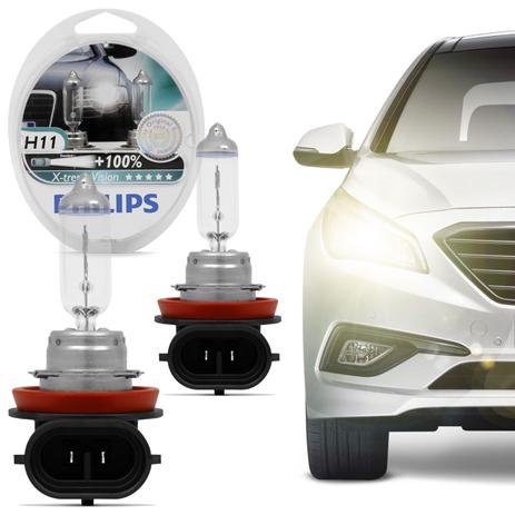 Kit Lâmpada Philips Xtreme Vision H11 3350K 55W Dobro de Alcance Luz Branca Amarelada Menor preço em Kit Lâmpada Philips Xtreme Vision H11 3350K 55W Dobro de Alcance Luz Branca Amarelada