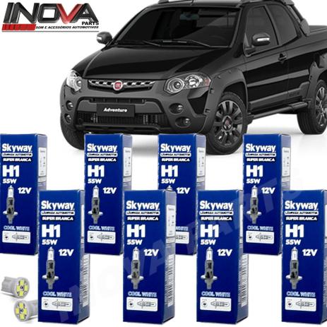 Kit Lampada Super Branca Fiat Strada Adventure 2010 A 2018 Farol Alto Baixo E Milhas - Skyway Menor preço em Kit Lampada Super Branca Fiat Strada Adventure 2010 A 2018 Farol Alto Baixo E Milhas - Skyway