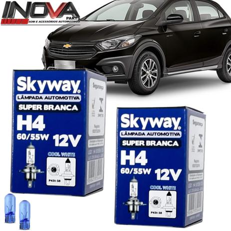 Kit Lampada Super Branca Gm Onix 2012 A 2019 Farol Alto E Baixo - Skyway Menor preço em Kit Lampada Super Branca Gm Onix 2012 A 2019 Farol Alto E Baixo - Skyway