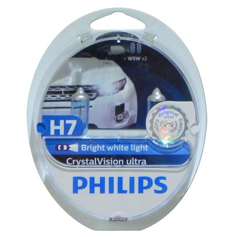 Kit Lâmpada Super Branca Philips H7 4300k 55w Crystal Vision Menor preço em Kit Lâmpada Super Branca Philips H7 4300k 55w Crystal Vision