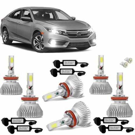 Kit Lampada Super Led 3d New Civic 2017 Farol Alto Baixo E Milha - Tiger auto Menor preço em Kit Lampada Super Led 3d New Civic 2017 Farol Alto Baixo E Milha - Tiger auto