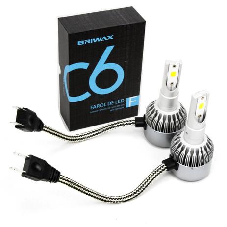 Kit Lâmpada Super Led Headlight Briwax H7 36w 6000K 12V e 24V Branca C6 Menor preço em Kit Lâmpada Super Led Headlight Briwax H7 36w 6000K 12V e 24V Branca C6
