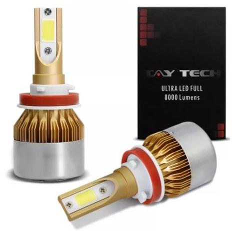 Kit Lâmpada Tay Tech Ultra Led H8 8000 Lúmens Menor preço em Kit Lâmpada Tay Tech Ultra Led H8 8000 Lúmens