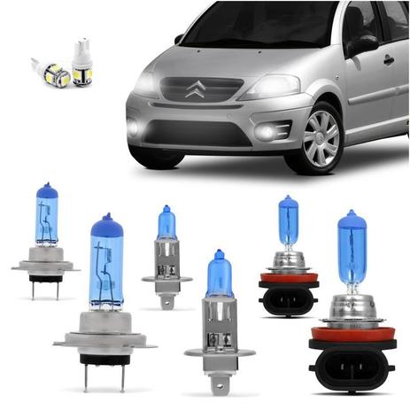 Kit Lampadas C3 2009 2010 2011 2012 Super Brancas H7 H1 H11 - Techone Menor preço em Kit Lampadas C3 2009 2010 2011 2012 Super Brancas H7 H1 H11 - Techone