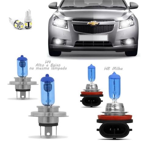 Kit Lampadas Cruze 2011 2012 2013 2014 2015 2016 Super Brancas Farol H4 60/55w Milha H8 35w - Techone 8500k 12v Inmetro Menor preço em Kit Lampadas Cruze 2011 2012 2013 2014 2015 2016 Super Brancas Farol H4 60/55w Milha H8 35w - Techone 8500k 12v Inmetro