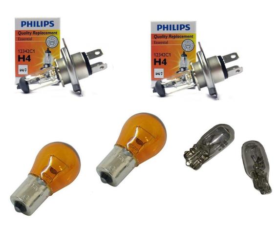 Kit Lâmpadas Farol (2 H4 60w Alto/Baixo+2 Seta+2 Farolete) - Philips Menor preço em Kit Lâmpadas Farol (2 H4 60w Alto/Baixo+2 Seta+2 Farolete) - Philips