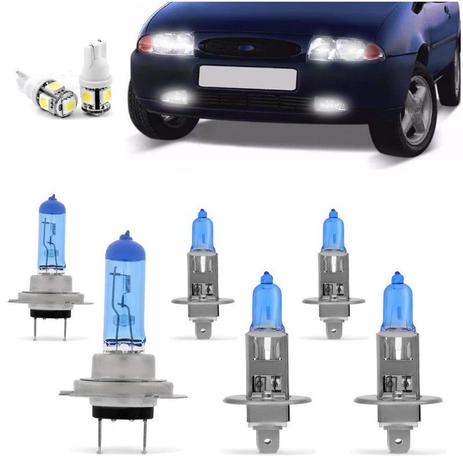 Kit Lampadas Fiesta 96 97 98 99 Courier Super Brancas Farol H7 H1 Milha H1 - Techone 8500k 12v 55w Inmetro Menor preço em Kit Lampadas Fiesta 96 97 98 99 Courier Super Brancas Farol H7 H1 Milha H1 - Techone 8500k 12v 55w Inmetro