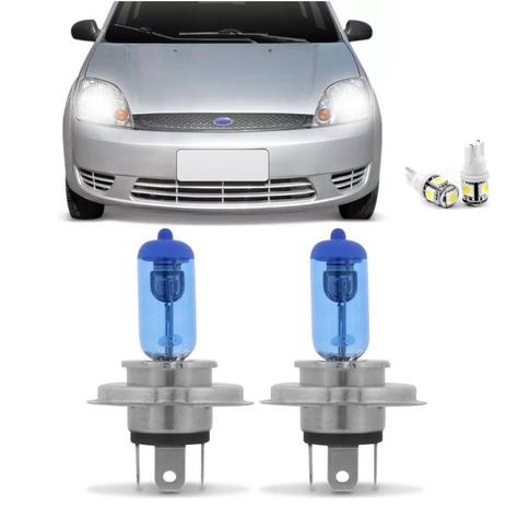 Kit Lampadas Fiesta Hatch Sedan 2003 2004 2005 2006 Super Brancas Farol Simples H4 60/55w - Techone 8500k 12v Inmetro Menor preço em Kit Lampadas Fiesta Hatch Sedan 2003 2004 2005 2006 Super Brancas Farol Simples H4 60/55w - Techone 8500k 12v Inmetro