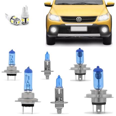 Kit Lampadas Gol Rallye Saveiro Cross G5 2009 2010 2011 2012 Super Brancas Farol e Milha - Techone Menor preço em Kit Lampadas Gol Rallye Saveiro Cross G5 2009 2010 2011 2012 Super Brancas Farol e Milha - Techone