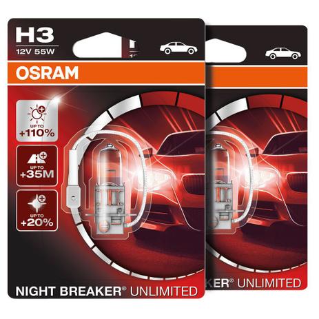 Kit Lâmpadas Halógenas Osram Night Breaker Unlimited H3 3300K Menor preço em Kit Lâmpadas Halógenas Osram Night Breaker Unlimited H3 3300K