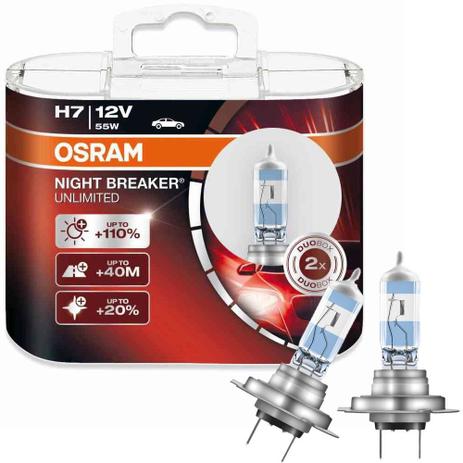 Kit Lâmpadas Halógenas Osram Night Breaker Unlimited H7 3600K Menor preço em Kit Lâmpadas Halógenas Osram Night Breaker Unlimited H7 3600K
