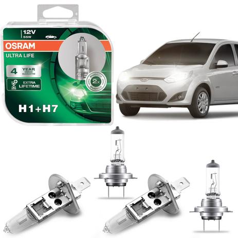 Kit Lâmpadas Halógenas Osram Ultra Life H7 H1 3200K 55W Fiesta Hatch Sedan 07 A 14 Farol Baixo Alto Menor preço em Kit Lâmpadas Halógenas Osram Ultra Life H7 H1 3200K 55W Fiesta Hatch Sedan 07 A 14 Farol Baixo Alto