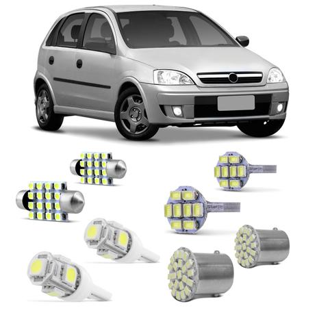 Kit Lâmpadas LED Pingo e Torpedo GM Corsa Hatch 2003 a 2014 Farolete Placa Teto e Ré - Kit iluminação Menor preço em Kit Lâmpadas LED Pingo e Torpedo GM Corsa Hatch 2003 a 2014 Farolete Placa Teto e Ré - Kit iluminação
