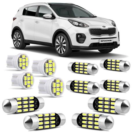 Kit Lâmpadas LED Pingo e Torpedo KIA Sportage para Farolete Placa Teto e Ré - Prime é boa?