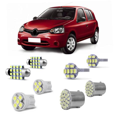 Kit Lâmpadas LED Pingo e Torpedo Renault Clio 1999 a 2016 Farolete Placa Teto e Ré - Kit iluminação Menor preço em Kit Lâmpadas LED Pingo e Torpedo Renault Clio 1999 a 2016 Farolete Placa Teto e Ré - Kit iluminação