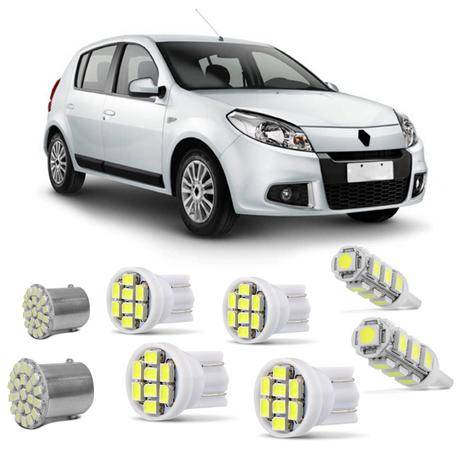 Kit Lâmpadas LED Pingo e Torpedo Renault Sandero 07 A 14 Farolete Placa Teto e Ré - Prime é boa?