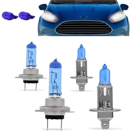 Kit Lampadas New Fiesta 2013 2014 2015 2016 2017 2018 Super Brancas Farol H7 H1 - Techone 8500k 12v 55w Inmetro Menor preço em Kit Lampadas New Fiesta 2013 2014 2015 2016 2017 2018 Super Brancas Farol H7 H1 - Techone 8500k 12v 55w Inmetro