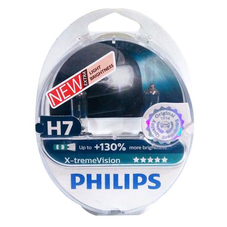 Kit Lâmpadas Philips H7 55w Xtreme Vision +130 Luz - 3500k Menor preço em Kit Lâmpadas Philips H7 55w Xtreme Vision +130 Luz - 3500k