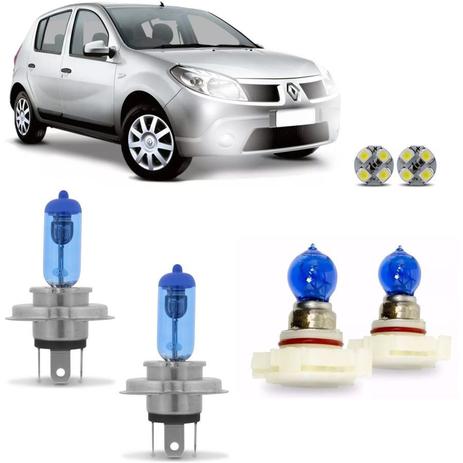 Kit Lampadas Sandero 2011 2012 2013 2014 Super Brancas Farol H4 60/55w Milha H16 24w - Techone 8500k 12v Inmetro Menor preço em Kit Lampadas Sandero 2011 2012 2013 2014 Super Brancas Farol H4 60/55w Milha H16 24w - Techone 8500k 12v Inmetro