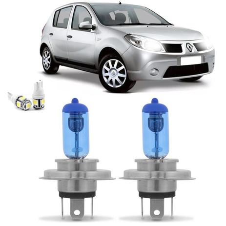 Kit Lampadas Sandero 2011 2012 2013 2014 Super Brancas Farol H4 60/55w - Techone 8500k 12v Inmetro Menor preço em Kit Lampadas Sandero 2011 2012 2013 2014 Super Brancas Farol H4 60/55w - Techone 8500k 12v Inmetro