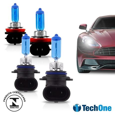 Kit Lâmpadas Super Brancas Jeep Compass Hb3 + H11 Tech One Menor preço em Kit Lâmpadas Super Brancas Jeep Compass Hb3 + H11 Tech One