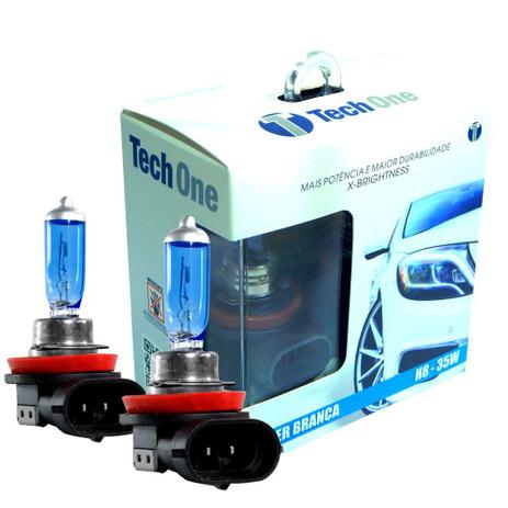 Kit Lâmpadas Super Brancas TechOne H8 8500K - Efeito Xenon Menor preço em Kit Lâmpadas Super Brancas TechOne H8 8500K - Efeito Xenon