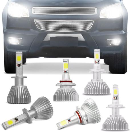 Kit Lâmpadas Super LED Headlight S10 12 A 14 Farol Baixo H7 Alto H1 e Milha HB4 6000K Efeito Xênon - Kit iluminação Menor preço em Kit Lâmpadas Super LED Headlight S10 12 A 14 Farol Baixo H7 Alto H1 e Milha HB4 6000K Efeito Xênon - Kit iluminação